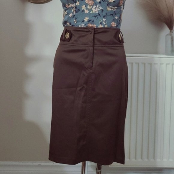 Costa Blanca Satin Higb Waisted Pencil Skirt- Size 4 - Picture 2 of 10